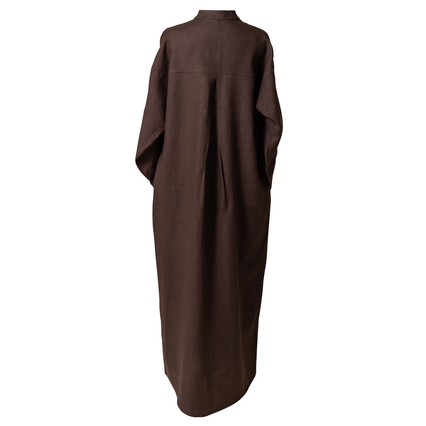 Acacia 100% Linen Maxi Shirt Dress in Espresso