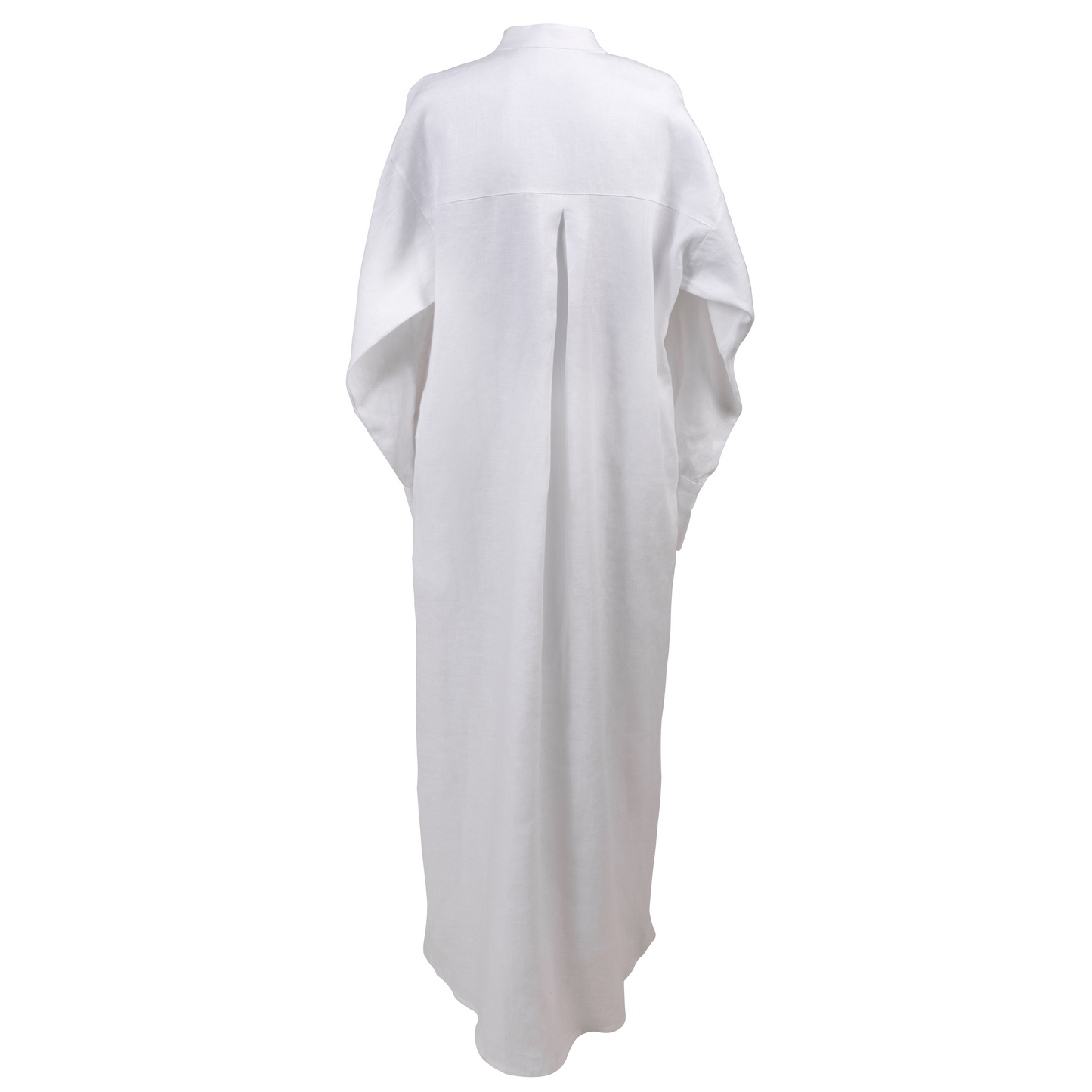 Acacia 100% Linen Maxi Shirt Dress in White